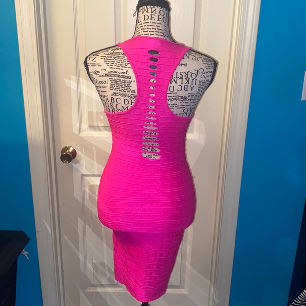 Hot pink mini Bebe dress